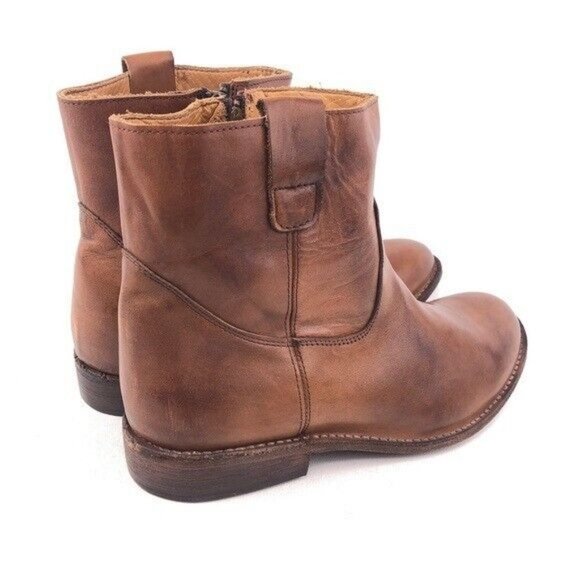 Bed Stu Rustic Brown Leather Zip Ankle Boots 11 - Picture 6 of 13